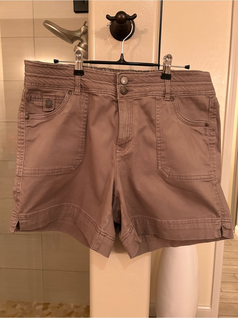 Women's Taupe Casual Bermuda Shorts